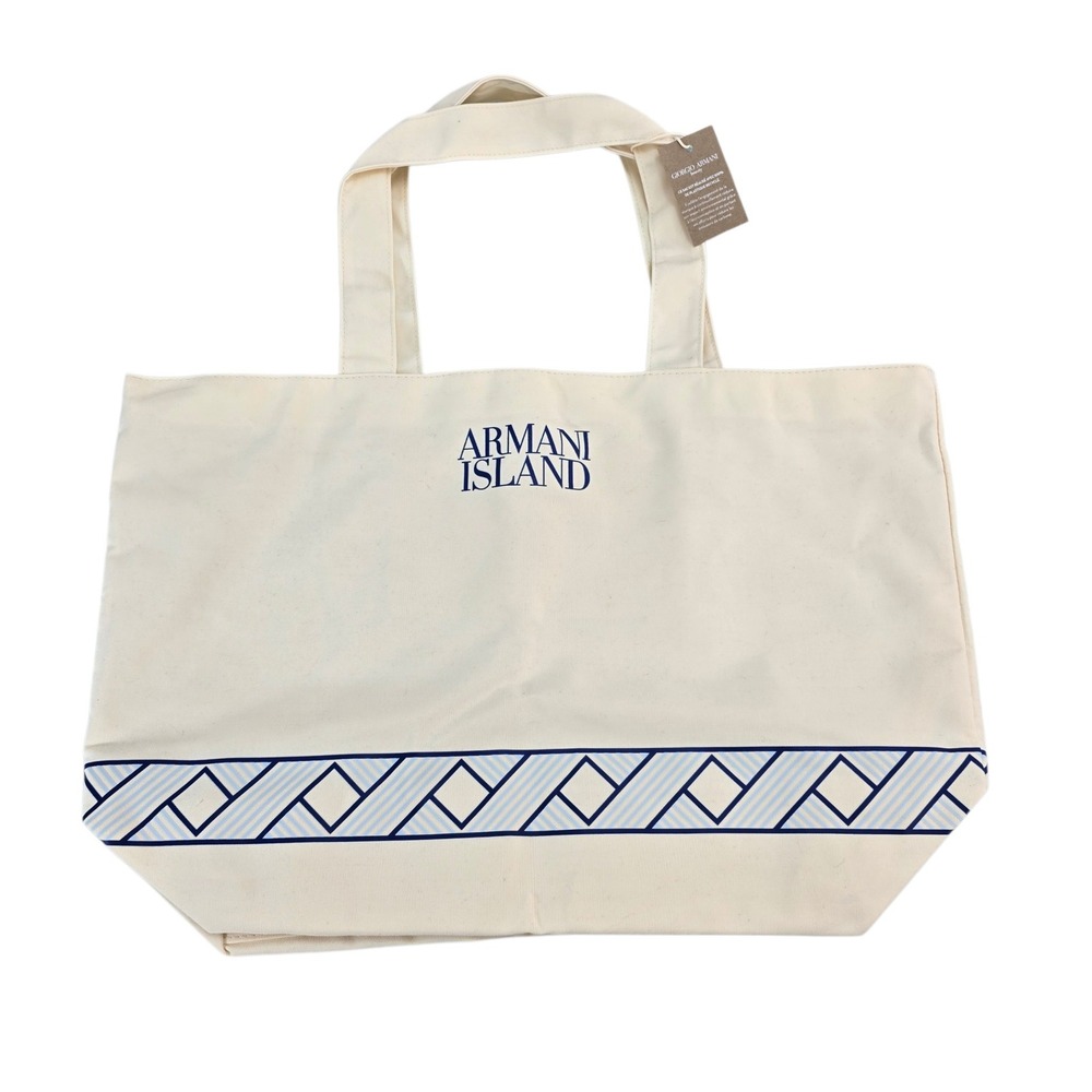 Giorgio Armani Beauty Tote Bag OS Cream Recycled Polyester Coastal Armani Island